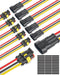 NAOEVO 3 Pin Connector Waterproof, 16 AWG 3 Wire Connectors, Automotive Electrical Connectors Male and Female Way With Heat Shrink Tubing for Car ...