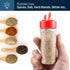 RoyalHouse 12 Pack 5.5 Oz Plastic Spice Jars with Red Cap, Clear and Safe Plastic Bottle Containers with Shaker Lids for Storing Spice, Herbs and ...