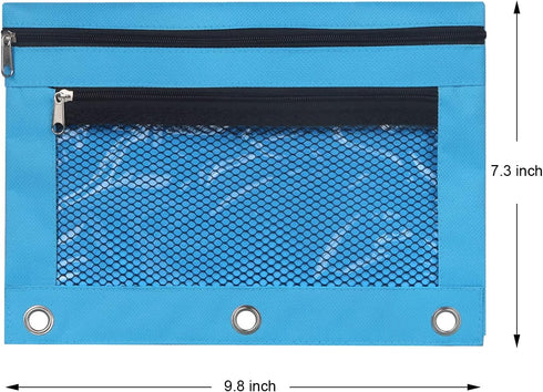 Pencil Pouches, Zipper Binder Pencil Pouch Pen Case With 3 Holes, 3 Ring Zippered Pocket Pencil Pouch for School Office...