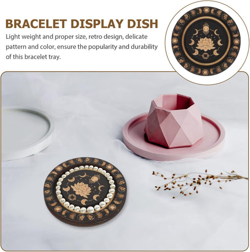 Angoily Bangle Beads Tray Bamboo Beading Boards Tray Vintage Bracelet Bead Display Trays Bracelets Wood Bangle Dish Beading Jewelry Plate for Diy ...