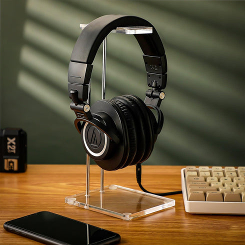 Acrylic Headphone Stand Headset Holder for Desk, Clear Acrylic Gaming Headset Stand Universal Headphone Holder for Desktop Display Office Accessor...
