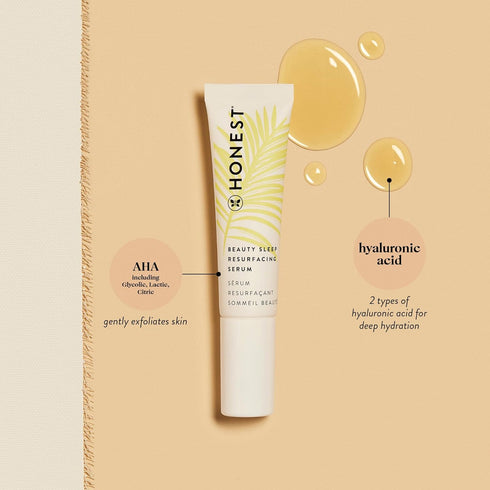Honest Beauty Overnight Resurfacing Serum | Gently Exfoliates for Smooth Skin | 5 Types of AHA's + Hyaluronic Acid | EWG Verified + Cruelty Free |...