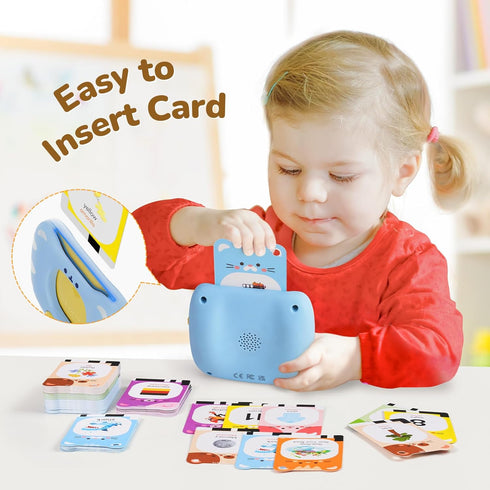 Talking Flash Cards for Toddlers 1-5 Clear Voice & Thick Cards & Easy to Slide in and Out, Independent Play & Speech Development Toys, 16 Topics C...