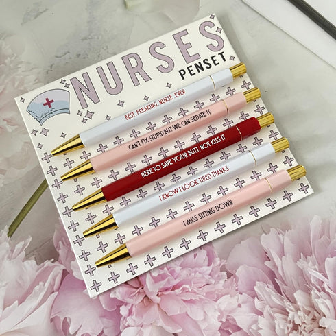 Funny pens,5-Count,Black Ink,Medium Nib 1.0mm,Funny Office Gifts for Coworkers,Personalized Pens Vibrant Funny Quotes Word Daily Pen (Nurse Pens)...