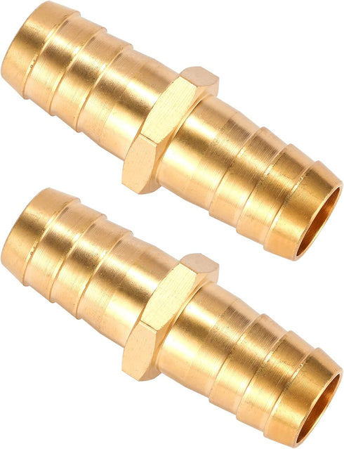 Brass Garden Hose Repair Connector with Clamps, Fit for 1/2" Garden Hose Fitting, 2 Set...