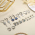 Sanfenly 9 Pairs Evil Eye Earrings for Women 14k Silver Gold Plated Evil Eye Huggie Hoop Dangle Earrings and Stud Earrings Set Dainty White Blue C...