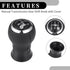 5 Speed Manual Gear Shift Knob - Car Gearbox Stick Shifter Lever Knob - for Toyota Yaris 2005-2010 Plastic Faux Leather Black Silver Tone - 1 Pc...