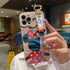 for iPhone 13 Pro Max Case Cute with Wrist Strap Kickstand Glitter Bling Cartoon IMD Soft TPU Shockproof Protective Cases Cover for Girls and Wome...