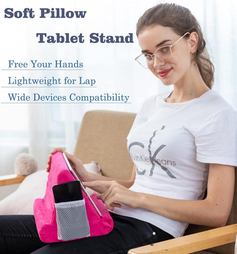JoinHome Soft Pillow Tablet Pillow Stand for Ipad Stand Mult-Angle Tablet Phone Holder Lap Stand Mobile Phone Holder (Black)...