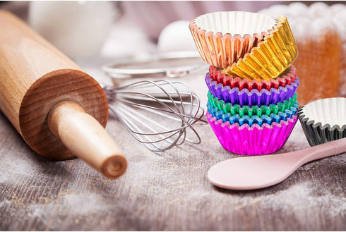 Sumind 400 Pieces Mini Foil Cupcake Liners Baking Cups, Metallic Cupcake Liner for Holiday Baking Muffin and Cupcakes(10 Colors)...