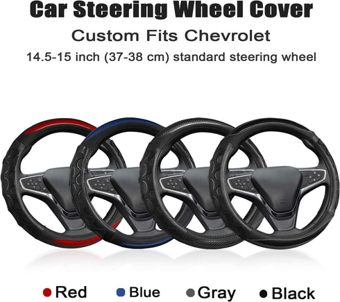 GIANT PANDA Steering Wheel Cover for Chevy Silverado - Car Steering Wheel Cover for Chevrolet Colorado Tahoe - Black...