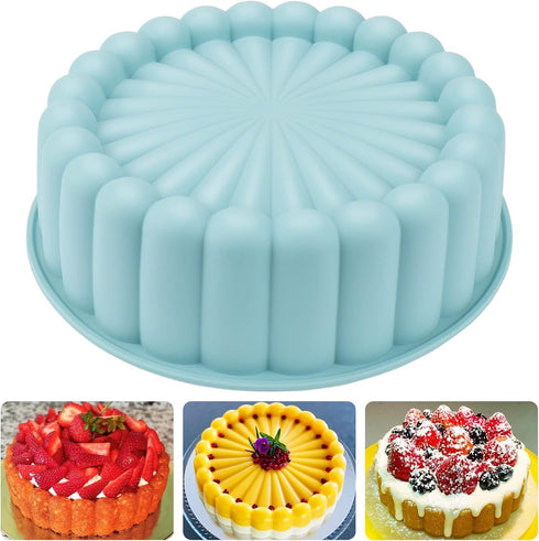 Palksky Charlotte Cake Pan Silicone, Nonstick, 10 inch Round Cake Molds for Baking...