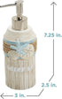 Zenna Home Seaside Serenity Bathroom Soap Dispenser with Carved Resin Design, Lotion Dispenser with Pump for Bathroom Decor with Hand-Painted Shel...