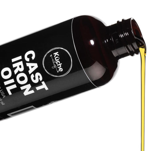 Organic Cast Iron Oil & Cast Iron Conditioner – Made from Flaxseed Oil grown and pressed in the USA – Creates a Non-Stick Seasoning on All Cast Ir...