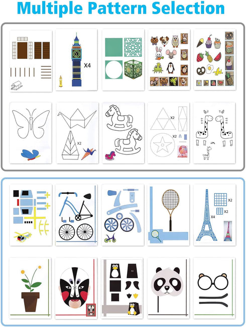 3D Pen Printing Drawing Book, Reusable Colored 40 Pattern Thick Paper Templates with Two Clear Plate, 3D Painting Graffiti Stencils for Kids DIY G...