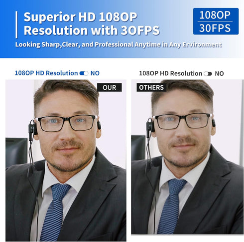Webcam with Microphone, No Distortion Privacy Cover 1080P USB Camera Plug Play Mic Full Ultra HD Web Camera Video Cam Calling Conferencing Streami...