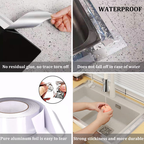 Duct Tape Heavy Duty Waterproof, Premium Aluminum Foil Tape (2"*65Feet,3.9mil), Silver Metal Patch & Seal Tape, High Temperature, Insulation Adhes...