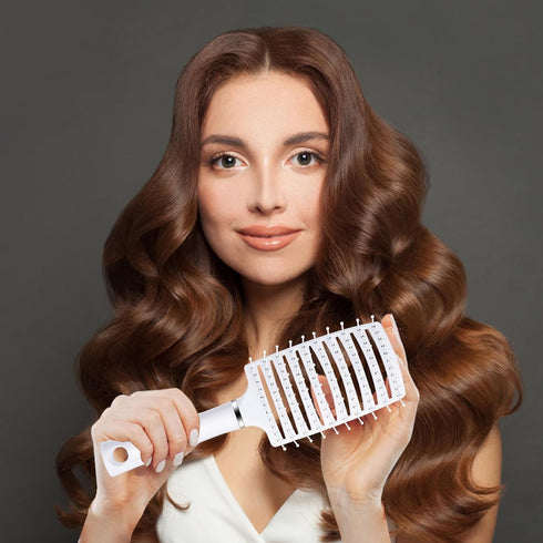 Hair Brush, Detangling Hair Brush, Curved Detangler Brush for Women Men kids Curly Think Fine Thin Long Short Wet Dry Hair, Professional Hair Styl...