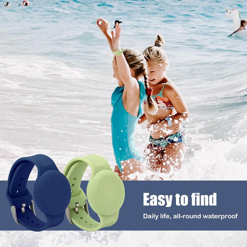 2pcs Kids Wristband for Airtag, Waterproof Light Silicone Bracelet Compatible with Apple Air Tag Adjustable Soft Watch Band Kids for GPS Tracking ...