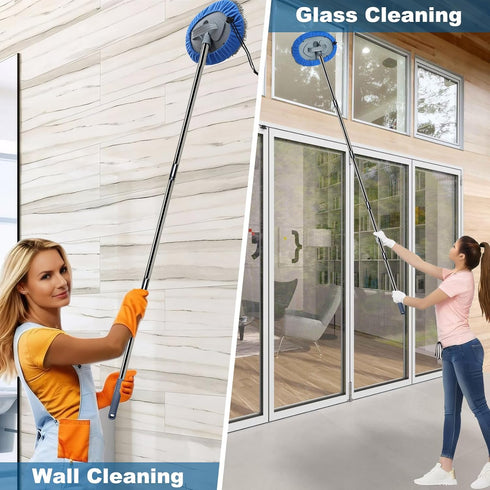 Wall Cleaner, Longest 83'' Wall Mop with Detachable Pole, Ceiling Dust Mop with Extension Pole, Baseboard Glass Duster Washer Scrubber, High Reach...