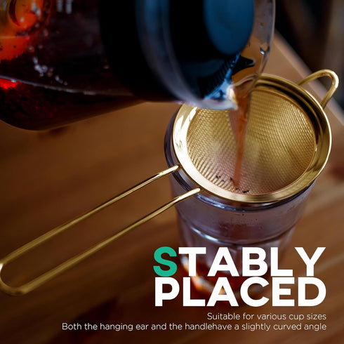 Homestia Fine Mesh Strainer for Kitchen, 304 Stainless Steel Sieve Sifters Cocktail Strainer for Food, Tea, Oil, Noodles, Coffee, Juice, Flour, Fr...