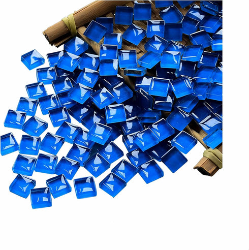 Sea Blue Mosaic Tiles Squares Crystal Mosaic Glass Tile for Crafts Bulk DIY Picture Frames Handmade Jewelry Coasters Art Material Decoration,1x1cm...