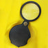 6X Mini Pocket Magnifying Glass Folding Pocket Magnifier Loupe with Rotating Protective Holster Leather Pouch for Reading,Science Class,Hobby (Bla...