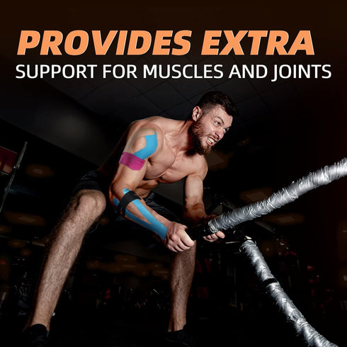 OK TAPE Regular Kinesiology Tape (4 Pack), Original Cotton Athletic Tape for Support Muscle Joint Knee, Sports Waterproof Tape Uncut Strips Latex ...