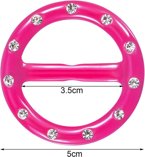 Hestya 4 Pieces 80s Party Fashion T Shirt Clips Plastic Clothes Corner Knotted Button Dress Scarf Ring Clip Round Circle Buckle for Women Ladies G...