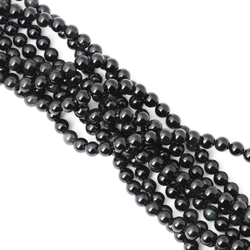 45PCS 8mm Natural Black Obsidian Gemstone Round Loose Beads Crystal Energy Stone Healing Power for DIY Jewelry Making 1 Strand 15"...