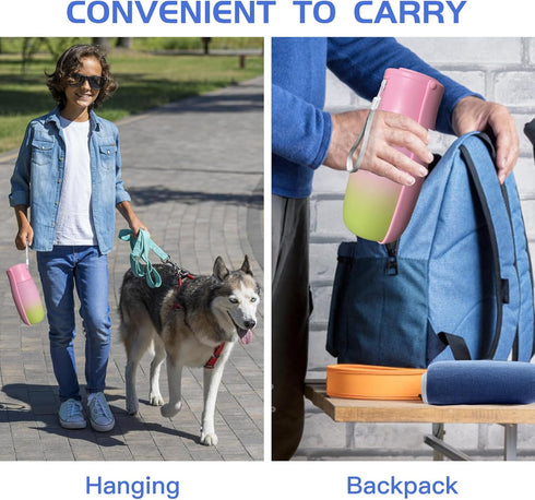 Dog Water Bottle Portable - Food Grade Material BPA Free, 19Oz Leak proof Dog Water Bowl Dispenser, Travel Dog Accessories for Outdoor Walking Cam...