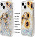 Glitter Case with Ring Holder Compatible with iPhone 15 Glitter Case Clear Ring Holder Kickstand Soft TPU Bling Girly Women Cute Liquid Holiday Ca...