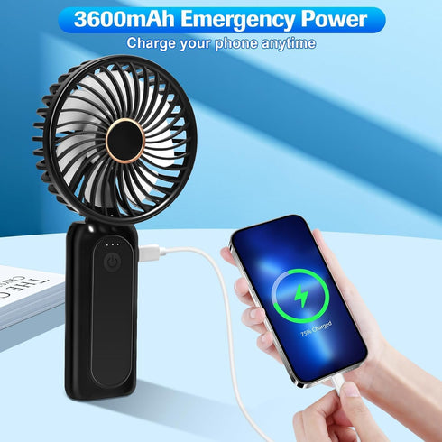 Handheld Fan,Portable Fan,Neck Fan,3600mAh Rechargeable,180° Adjustable,3 Speeds,Quiet Fan with 8-16h Working Time,Super Wind, Fan with Power Bank...