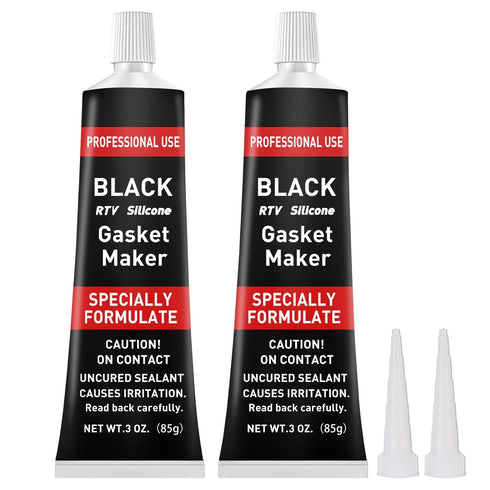 RTV Silicone Gasket Maker, High Temp Silicone Resist Oil, Anti-Freeze RTV Silicone Sealant for Engines, Gearboxes, Pumps, Superchargers (Black, 17...