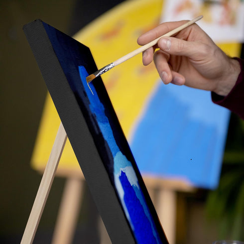 PHOENIX Black Stretched Canvas, 6x8 Inch/4 Pack - 3/4 Inch Profile, 8 Oz Quadruple Gesso Primed 100% Cotton Blank Black Canvases for Acrylic, Oil,...