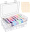 2 Pack 24 Grids Clear Plastic Organizer Box, Storage Container with Adjustable Divider, Craft and Bead Storage Organizer Box for DIY Jewelry Tackl...