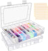 2 Pack 24 Grids Clear Plastic Organizer Box, Storage Container with Adjustable Divider, Craft and Bead Storage Organizer Box for DIY Jewelry Tackl...