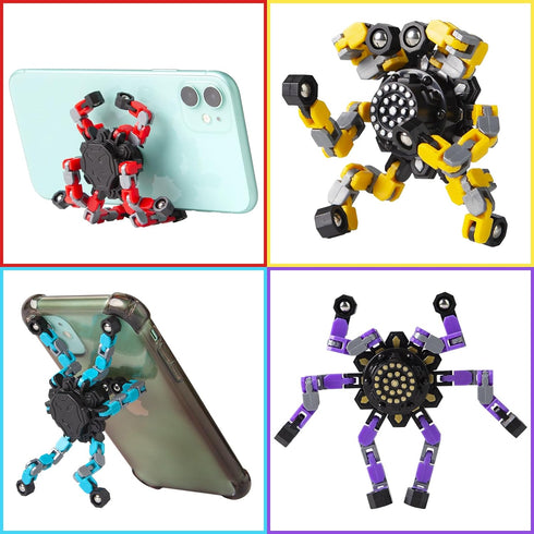 Transformable Fidget Spinners 2 Pcs for Kids and Adults Stress Relief Sensory Toys for Boys and Girls Fingertip Gyros for ADHD Autism for Kids...