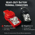 MGI SpeedWare 12v Automotive Battery Terminal Connectors with Cover, Red + Black Pair...