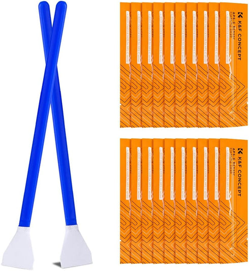 K&F Concept 20 Pack APS-C Sensor Cleaning Swabs, Dry CCD CMOS Clean Swabs Compatible with Nikon Sony Canon DSLR & Digital Camera Sensor Clean (No ...