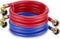 6 FT Washing Machine Hoses with 90 Degree Elbows Universial Rubber Washer Hose No-Lead Burst-proof Hot and Cold Water Supply Hoses for Washing Mac...