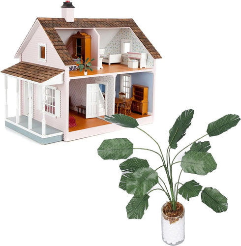Dollhouse Plants Props,1:12 Scale Miniature Banana Tree DIY Making Potted Plants for Doll House Dollhouse Accessories (S)...