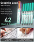 Nicpro Blocky Gear 2mm Mechanical Pencils in Case, Metal Drafting Lead Holder with 6 Tubes 2mm Lead Refill (HB 2B 2H 4B 4H & Colors) Sharpeners, E...