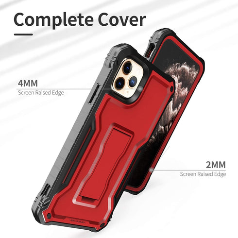 ExoGuard for iPhone 11 Pro Max Case, Rubber Shockproof Full-Body Cover Case Built-in Screen Protector with Kickstand for iPhone 11 Pro Max (Red)...