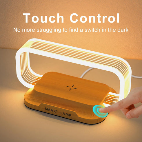 Small Nightstand Lamp with Wireless Charger,Cute Bedside Lamp for Bedroom,Small Table Lamp with Phone Charger,Mini Night Light for Boys Girls,Tiny...