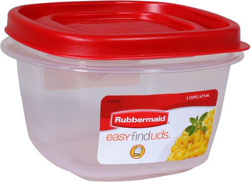 Rubbermaid 7J60 Easy Find Lid Square 2-Cup Food Storage (Pack of 8 Containers)...