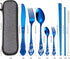 AARAINBOW 7 Pieces Stainless Steel Flatware Set Portable Reusable Cutlery Set Travel Utensils Set Including Chopsticks Knife Fork Spoon Straws Cle...