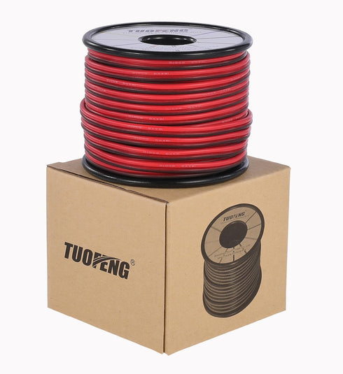 18 AWG Wire Electrical Wires - Flexible Silicone Wire 2 Conductor Parallel Wire (Black 66ft Red 66ft) Stranded Wire Electronic Hook up Wire...