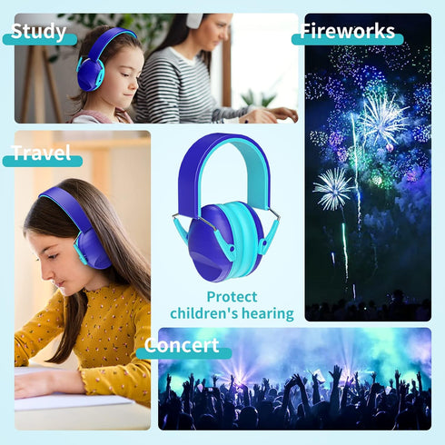 RIIKUNTEK Kids Ear Protection Safety Ear Muffs, Hearing Protectors Noise Cancelling for Children, Adjustable Noise Reduction Earmuffs for Sports E...