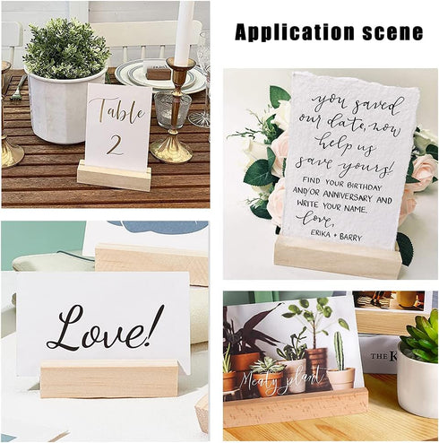OLYCRAFT 20pcs Wood Place Card Holders 3.5mm Slot Wood Sign Holders Table Number Stand Table Number Holders for Wedding Party Events Decoration Do...